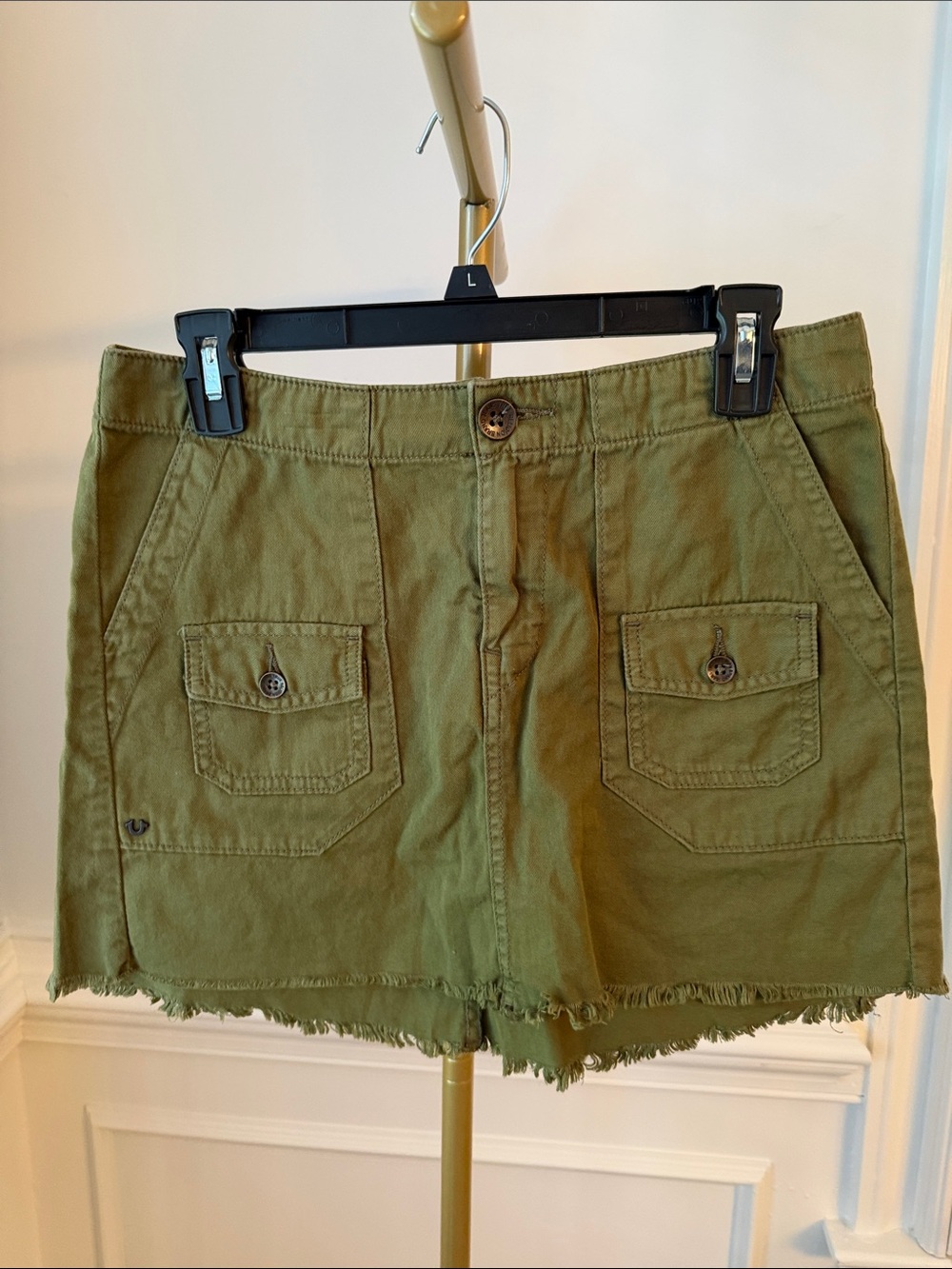 Olive Green Utility Pocket Women's Mini Skirt